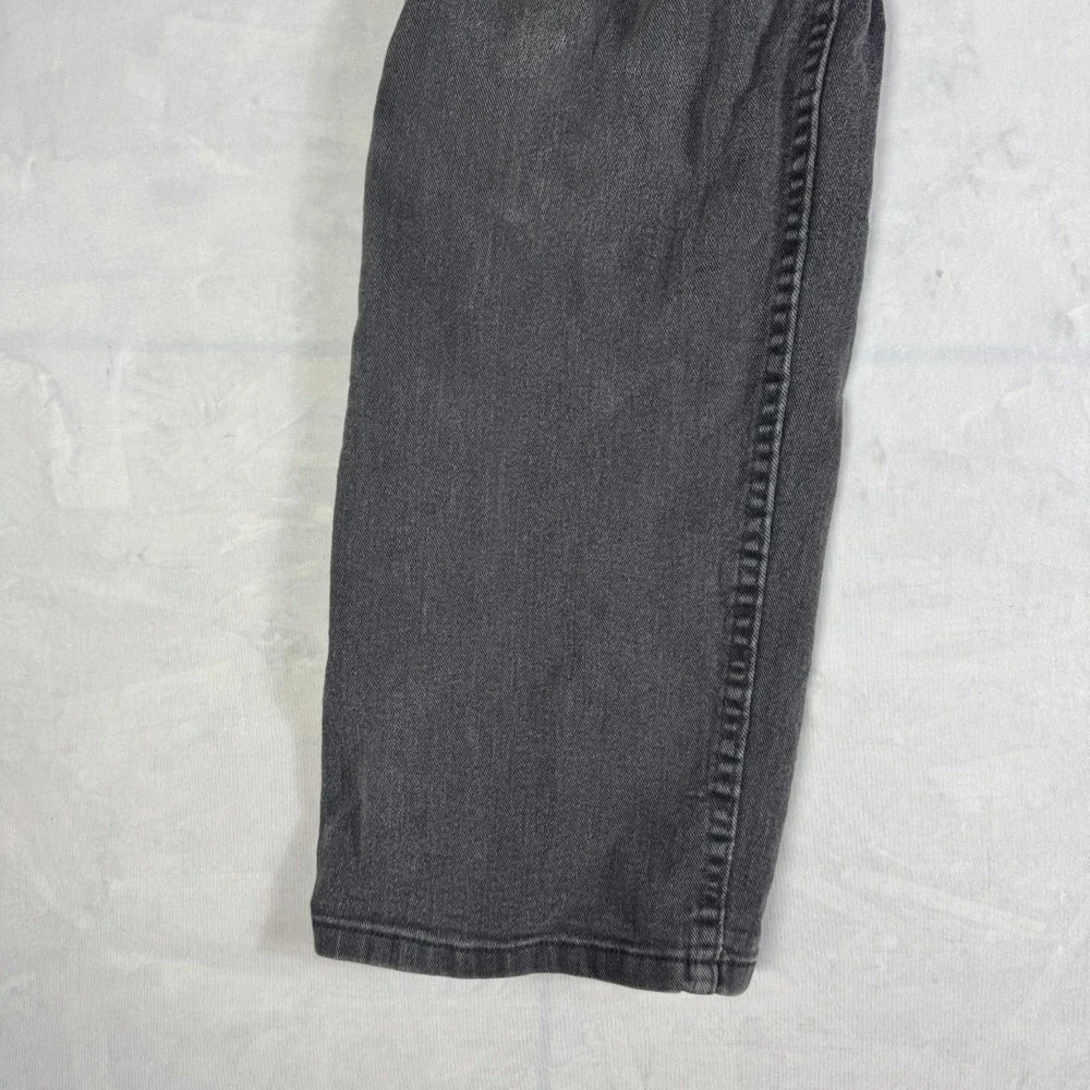 Vintage Riders By Lee Womens Straight Leg Jeans Black Denim 5-Pockets Size 16L